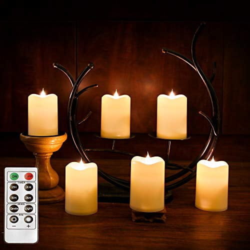 3Pcs/Set Ivory Flameless Flickering LED Candles Timer Remote Control Xmas Decor 3Pcs/Set Ivory Flameless Flickering LED Candles Timer Remote Control Xmas Decor
